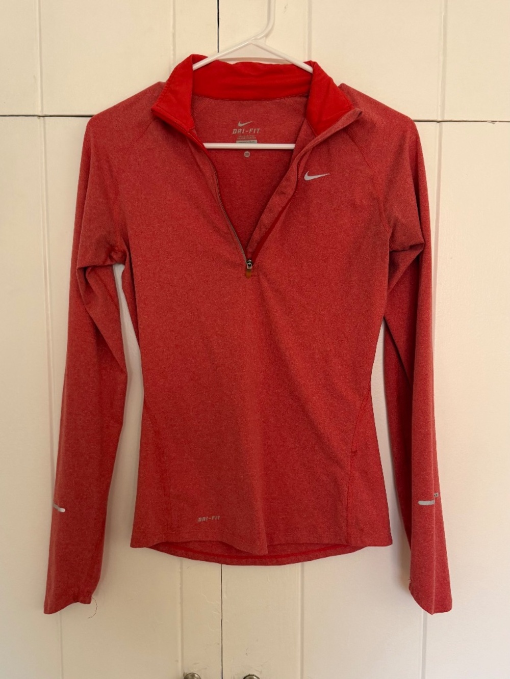 Nike Dri-Fit Red Long Sleeve Running Pullover